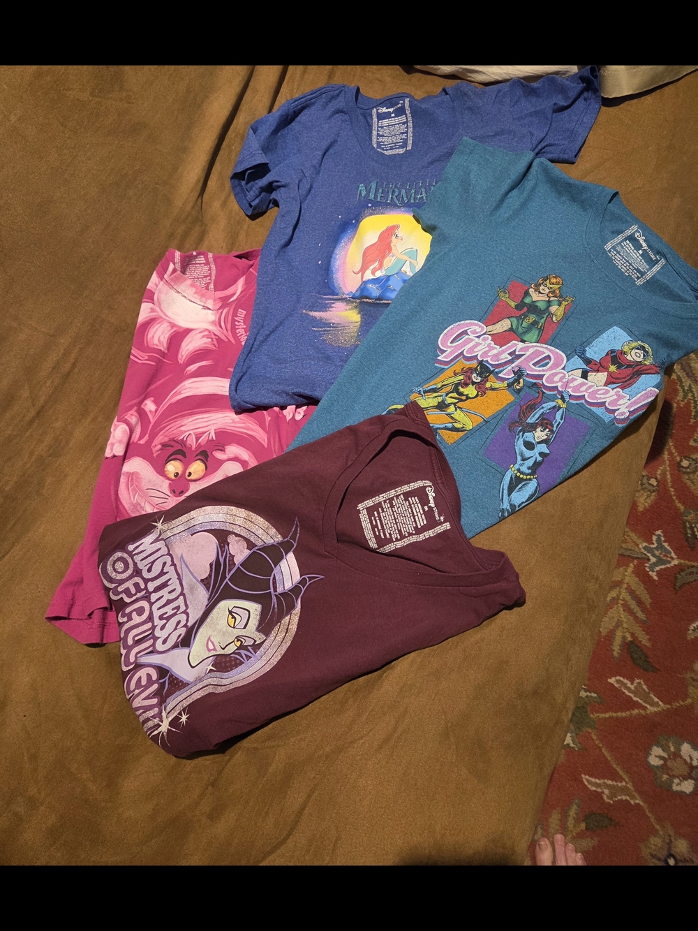 Disney Girls' Short Sleeve Tees - Blue, Teal, Pink, Maroon - Picture 1 of 1